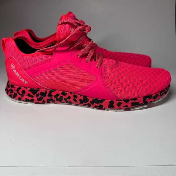 ARIAT Women's Shoes Sneakers Fuse Leopard Bright Pink Mobwife Sz 11 Workout Gym - Picture 4 of 11